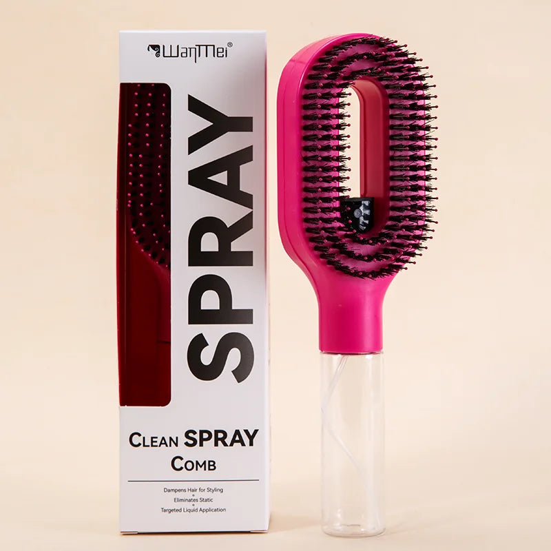 Brosse Démêlante Spray 2-en-1 : Soin Capillaire & Massage Scalp