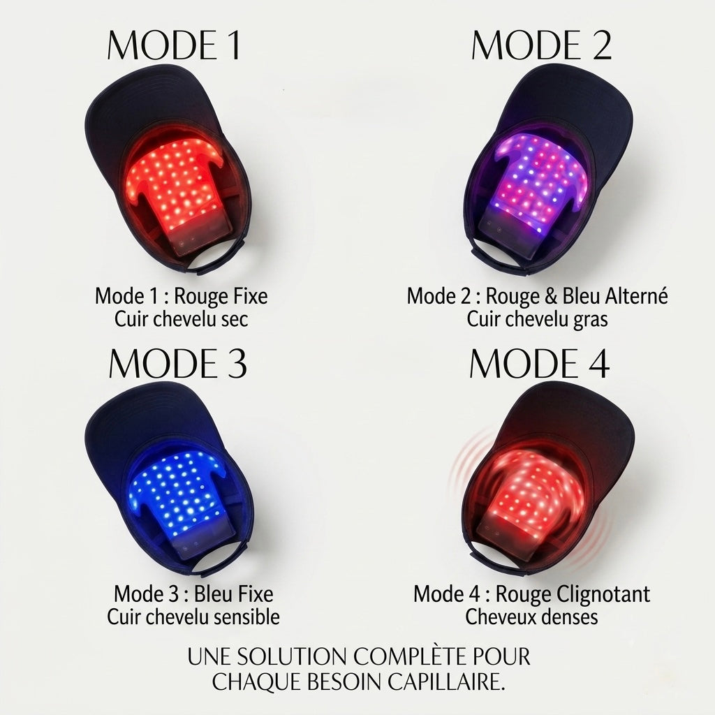 Casque / Bonnet de Luminothérapie Capillaire Laser LED - Repousse & Anti-chute