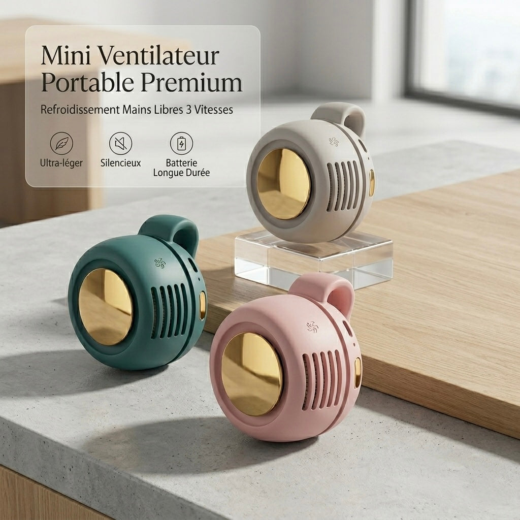 Mini Ventilateur portable silencieux Sans Pales - Fraîcheur 360°