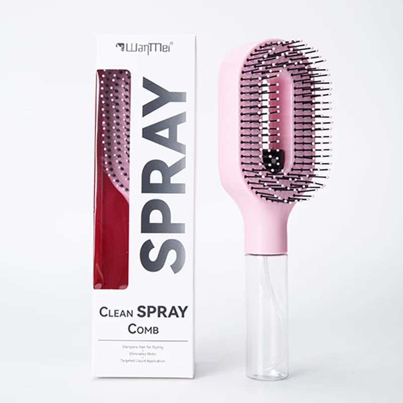 Brosse Démêlante Spray 2-en-1 : Soin Capillaire & Massage Scalp