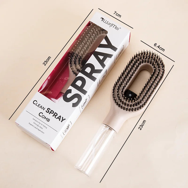 Brosse Démêlante Spray 2-en-1 : Soin Capillaire & Massage Scalp