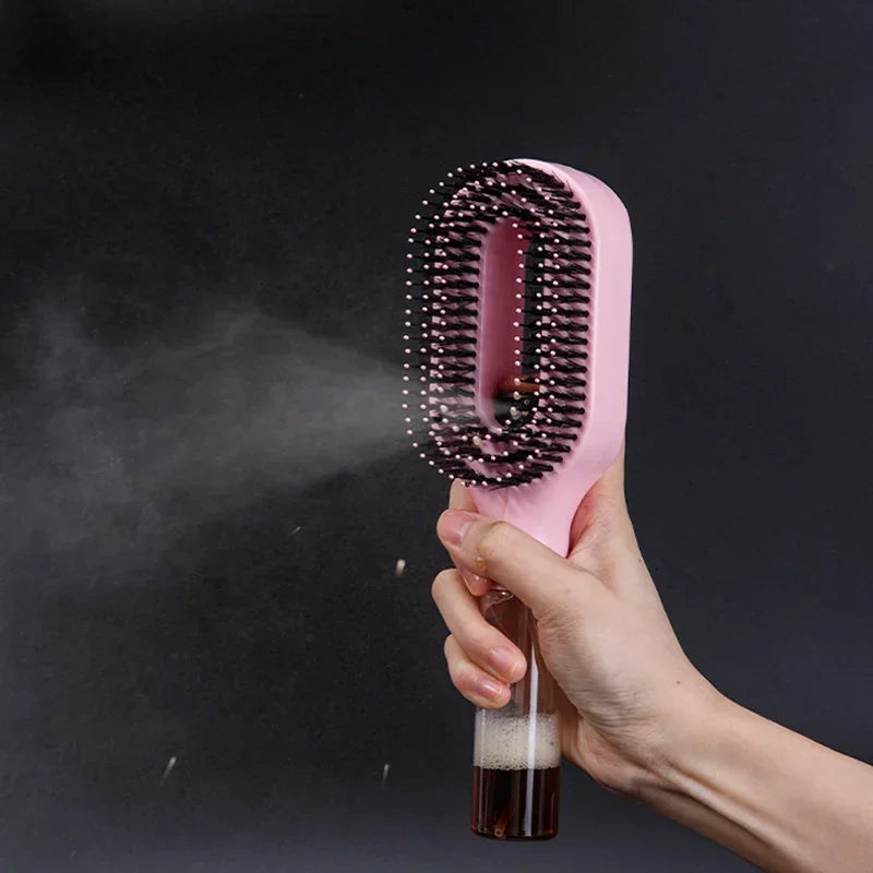 Brosse Démêlante Spray 2-en-1 : Soin Capillaire & Massage Scalp