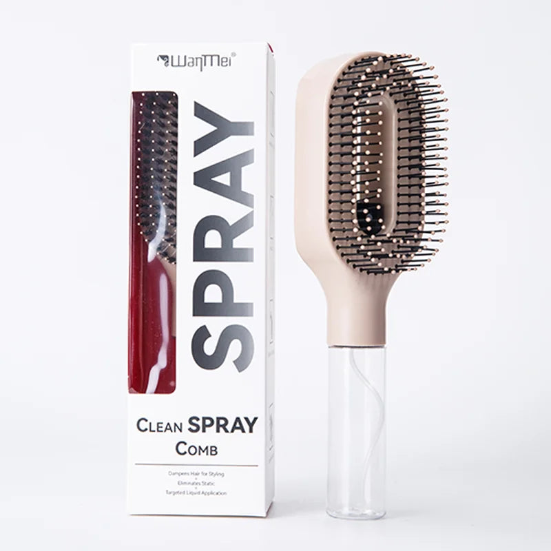 Brosse Démêlante Spray 2-en-1 : Soin Capillaire & Massage Scalp