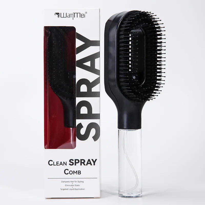 Brosse Démêlante Spray 2-en-1 : Soin Capillaire & Massage Scalp