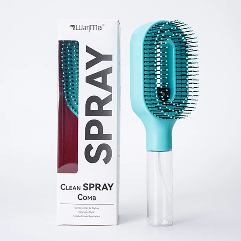 Brosse Démêlante Spray 2-en-1 : Soin Capillaire & Massage Scalp