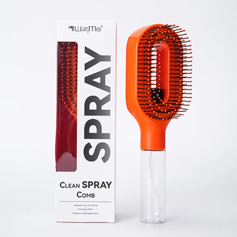 Brosse Démêlante Spray 2-en-1 : Soin Capillaire & Massage Scalp