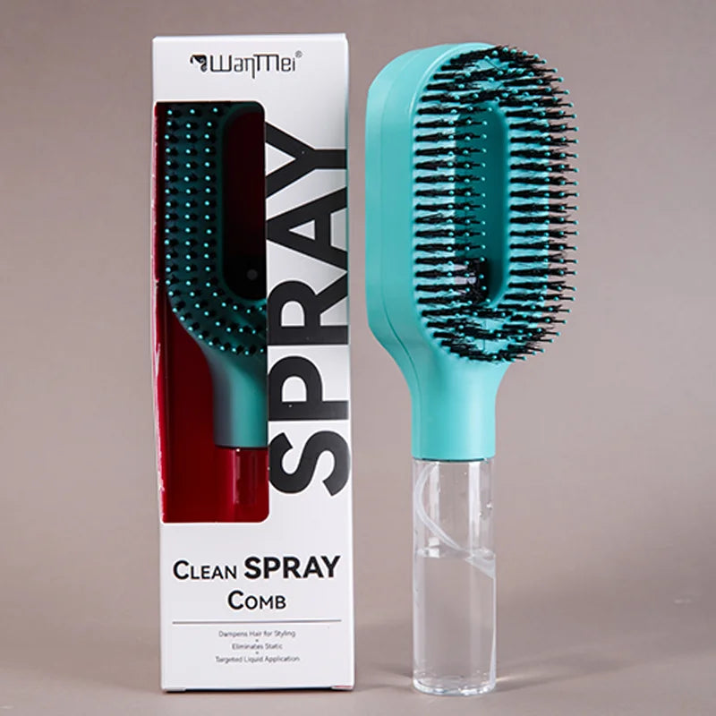 Brosse Démêlante Spray 2-en-1 : Soin Capillaire & Massage Scalp