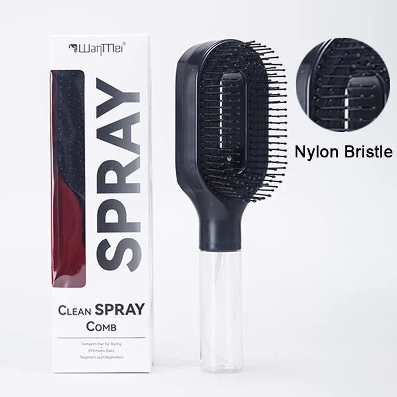 Brosse Démêlante Spray 2-en-1 : Soin Capillaire & Massage Scalp