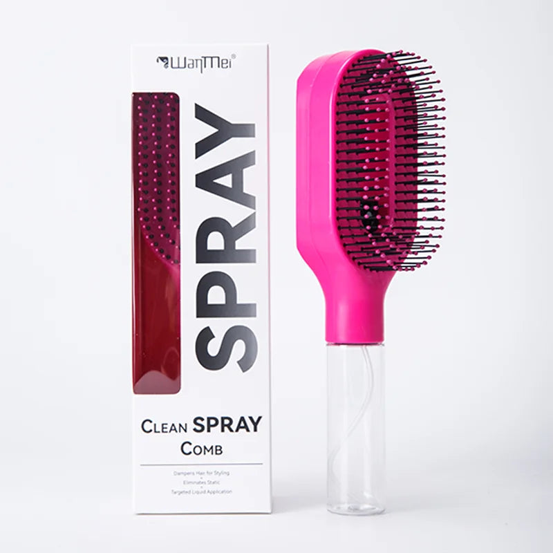 Brosse Démêlante Spray 2-en-1 : Soin Capillaire & Massage Scalp