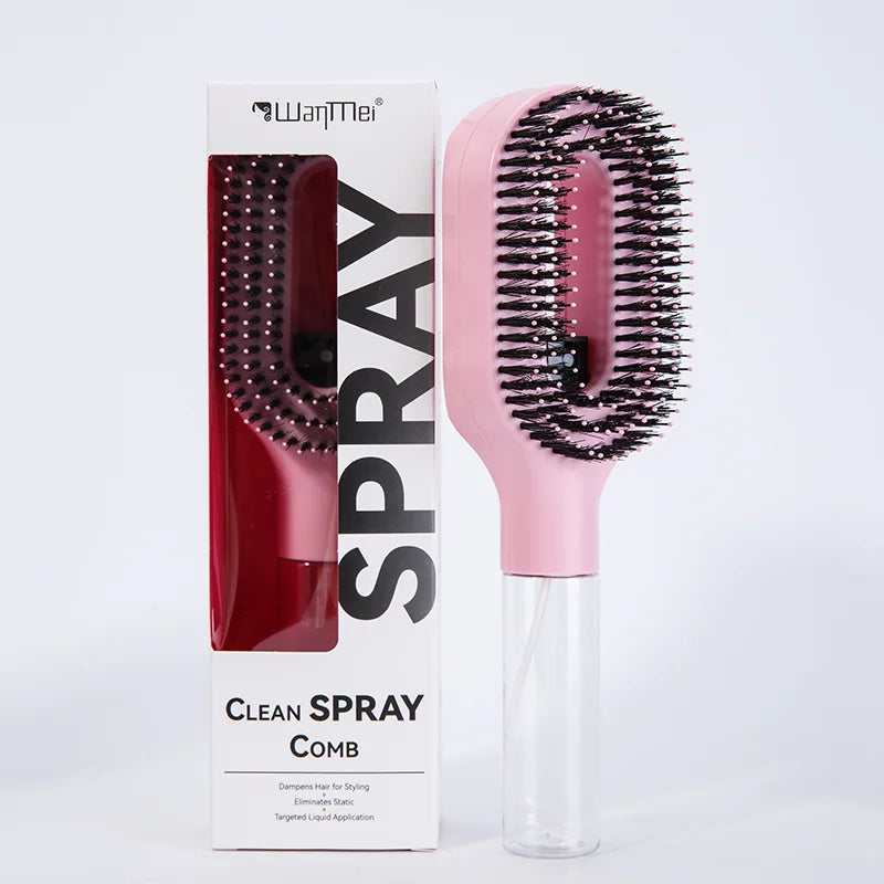 Brosse Démêlante Spray 2-en-1 : Soin Capillaire & Massage Scalp