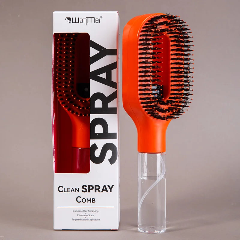 Brosse Démêlante Spray 2-en-1 : Soin Capillaire & Massage Scalp